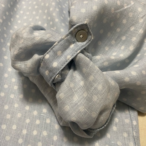 Rachel Zoe Plus Size 1X Light Blue with White Polka Dots Tunic Shirt. - Picture 4 of 7